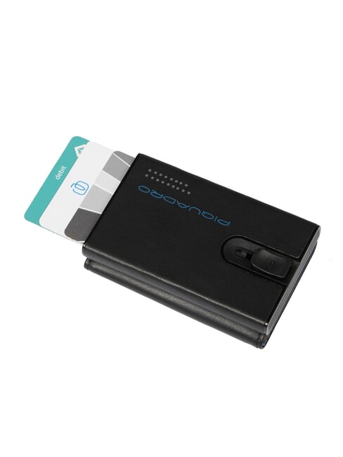 URBAN Compact leather wallet with slider Black - Men’s Wallets