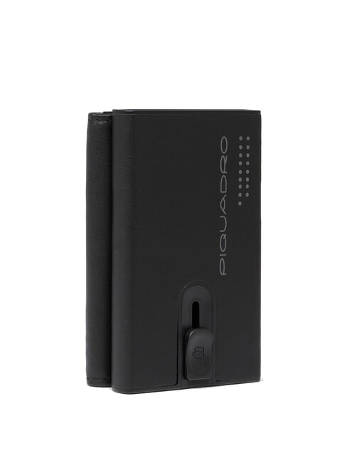 URBAN Compact leather wallet with slider Black - Men’s Wallets