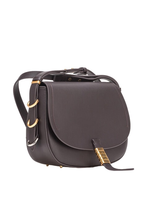 SADDLE Leather shoulder bag with flap brown moro-mix gal. gold-nik - Women’s Bags