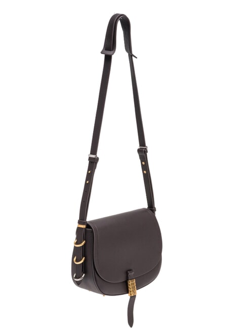 SADDLE Leather shoulder bag with flap brown moro-mix gal. gold-nik - Women’s Bags