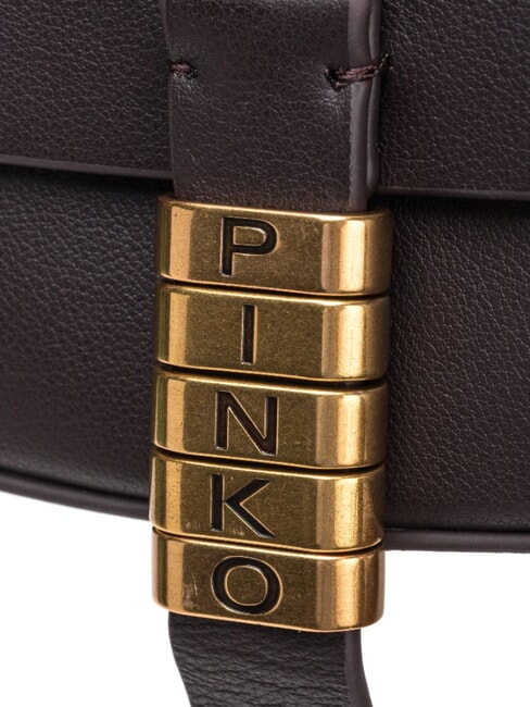 SADDLE Leather shoulder bag with flap brown moro-mix gal. gold-nik - Women’s Bags