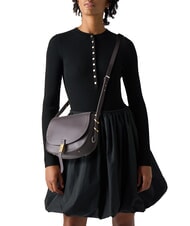 PINKO SADDLE Leather shoulder bag with flap brown moro-mix gal. gold-nik - Women’s Bags - 7