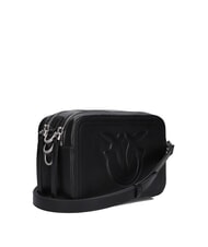 PINKO CARRIE Leather camera case bag black limousine-brushed silver - Women’s Bags - 2