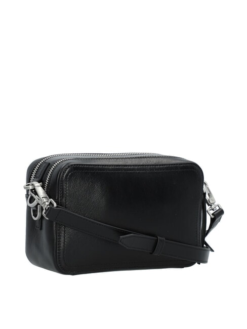 CARRIE Leather camera case bag black limousine-brushed silver - Women’s Bags