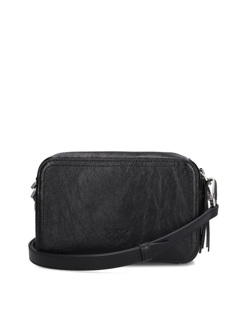 CARRIE Leather camera case bag black limousine-brushed silver - Women’s Bags