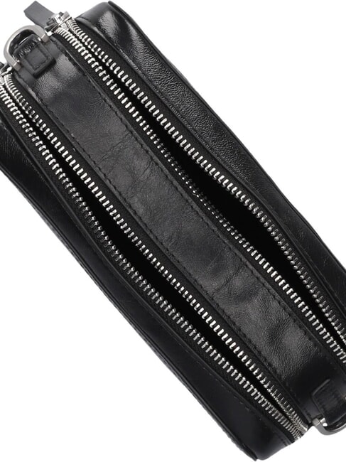 CARRIE Leather camera case bag black limousine-brushed silver - Women’s Bags