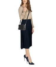 PINKO CARRIE Leather camera case bag black limousine-brushed silver - Women’s Bags - 7