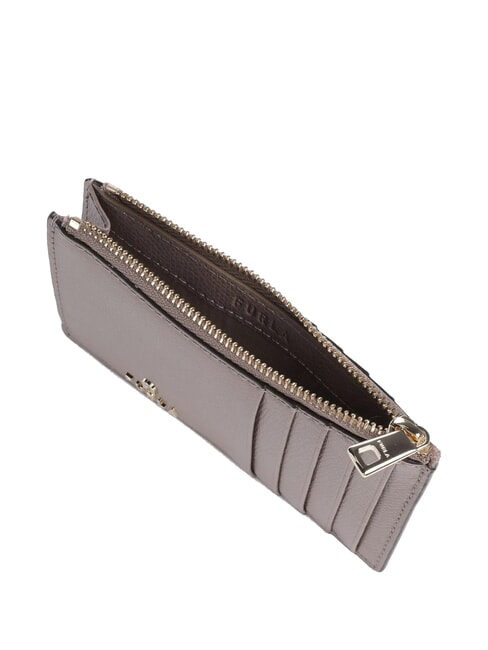 CAMELIA Flat leather wallet gray stucco - Women’s Wallets