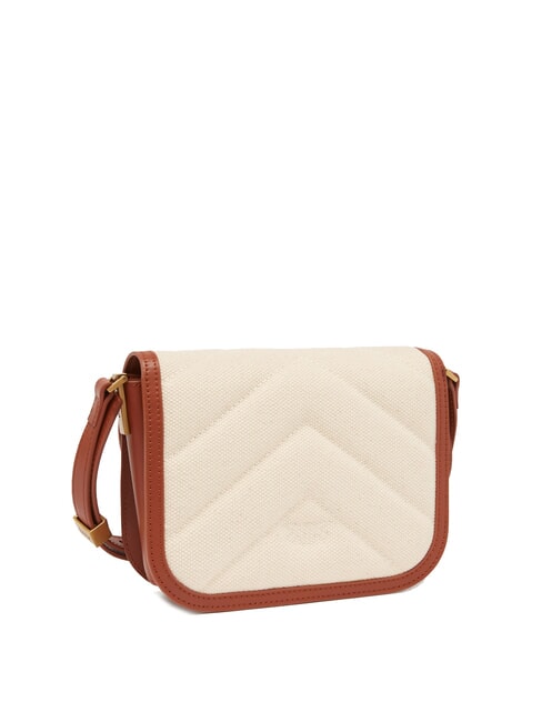 LOVE BOX BAG Mini canvas shoulder bag beige/brown-antique gold - Women’s Bags