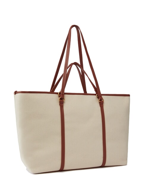 MIRANDA Canvas shopper bag with double handles multibeige/leather-antique gold - Women’s Bags