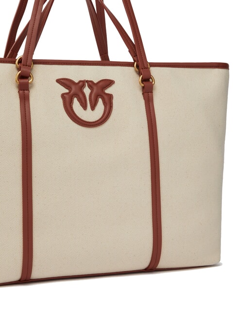 MIRANDA Canvas shopper bag with double handles multibeige/leather-antique gold - Women’s Bags