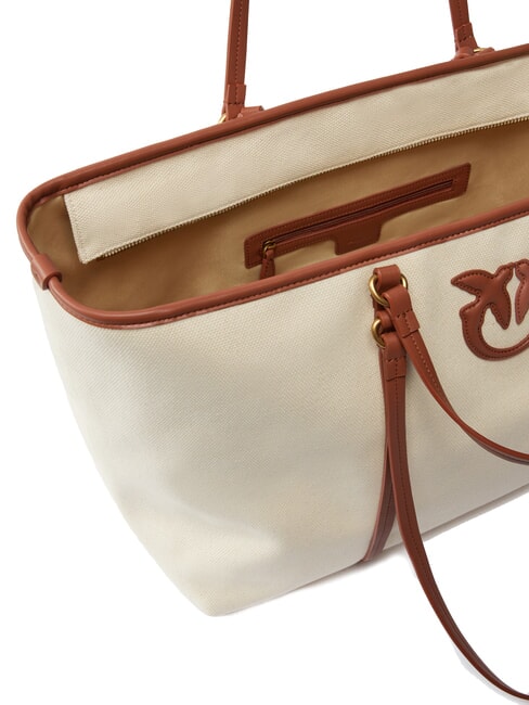 MIRANDA Canvas shopper bag with double handles multibeige/leather-antique gold - Women’s Bags