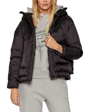CANADIAN EUGENIE Short satin down jacket with hood black - Women's down jackets - 3
