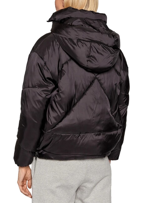 EUGENIE Short satin down jacket with hood black - Women's down jackets