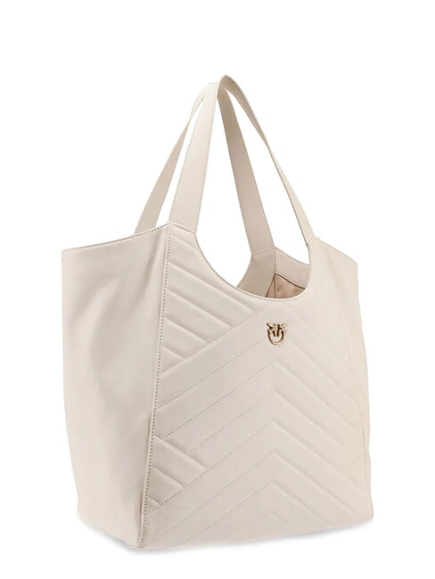 PUZZLE Stitched leather shoulder bag silk white-antique gold - Women&rsquo;s Bags