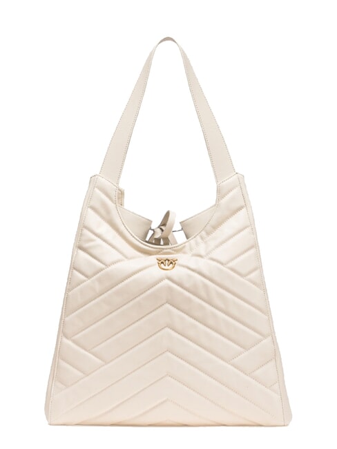 PUZZLE Stitched leather shoulder bag silk white-antique gold - Women&rsquo;s Bags