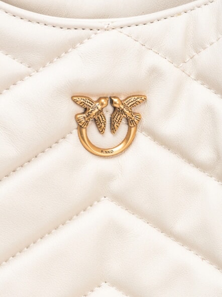 PUZZLE Stitched leather shoulder bag silk white-antique gold - Women&rsquo;s Bags