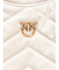 PINKO PUZZLE Stitched leather shoulder bag silk white-antique gold - Women&rsquo;s Bags - 4