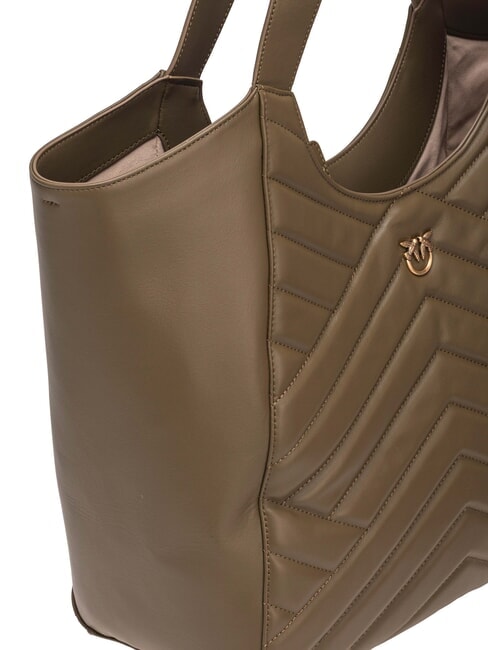 PUZZLE Stitched leather shoulder bag wren-antique gold - Women’s Bags