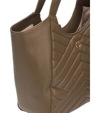 PINKO PUZZLE Stitched leather shoulder bag wren-antique gold - Women’s Bags - 4