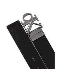 CALVIN KLEIN CKJ PLAQUE Double-sided belt that can be shortened black/delicioso/matte gunmetal - Belts - 3