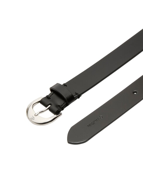 CKJ PLAQUE Leather belt on black - Belts