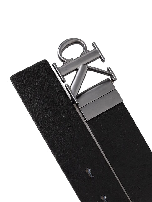 CKJ PLAQUE Double-sided belt that can be shortened black/delicioso/matte gunmetal - Belts