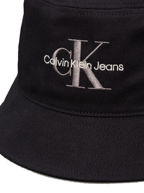 CKJ MONO LOGO Cotton bucket hat on black - Hats