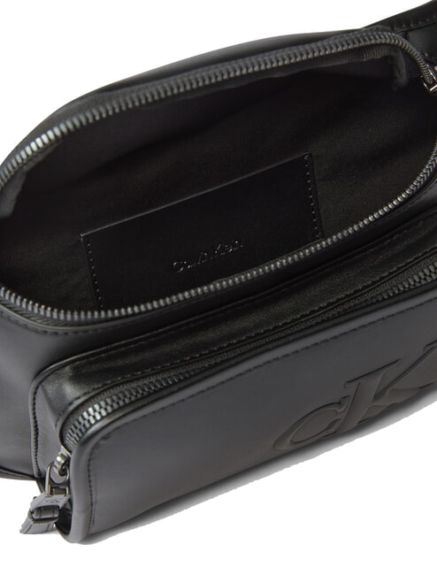 SCULPTED IMPRESSION Bum bag with pocket on black - Hip pouches
