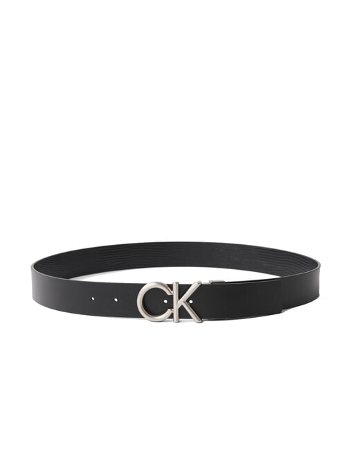 CK HALLMARK LOGO Lizard Print Leather Belt black / pewter - Belts