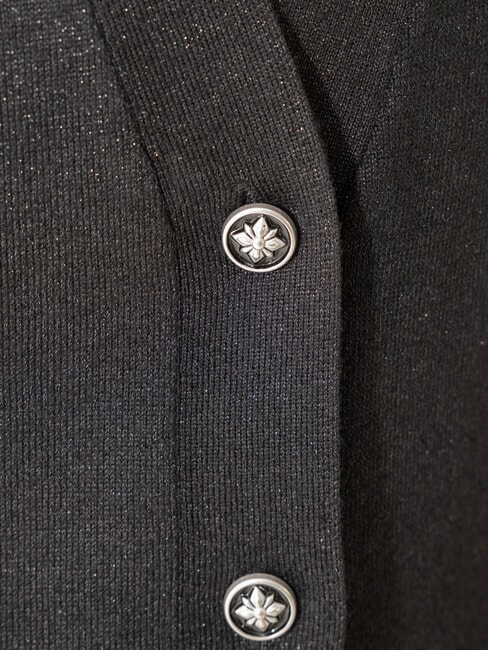 PEACEFUL Lurex cardigan with buttons black - Women's Sweaters