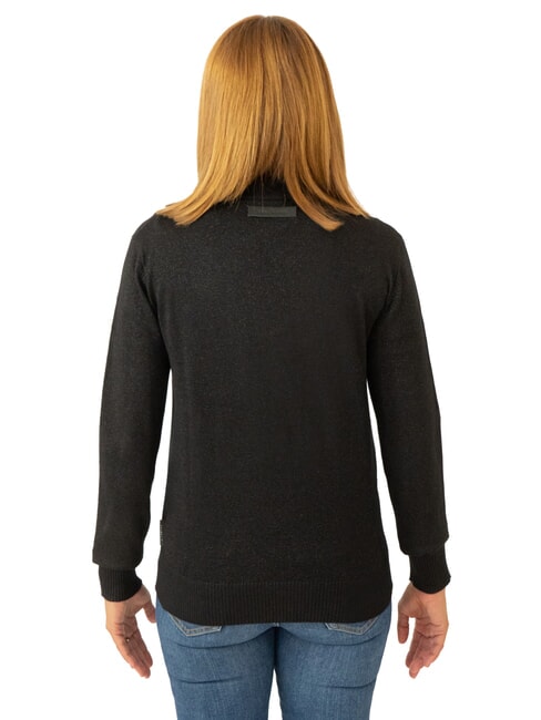 PEACEFUL Lurex cardigan with buttons black - Women's Sweaters