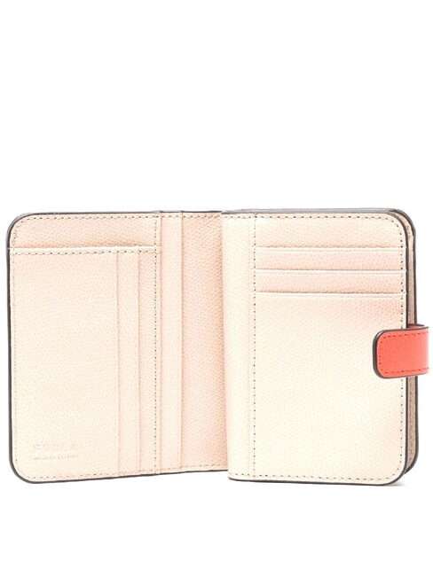 CAMELIA COMPACT Small leather wallet paprika+azalea int. - Women’s Wallets