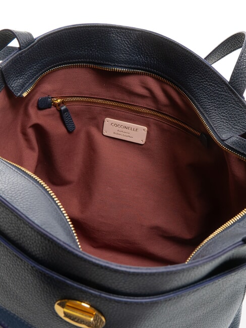 LIYA Hammered leather shoulder bag midnight blue - Women’s Bags