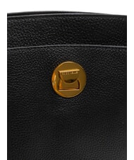 COCCINELLE LIYA Hammered leather shoulder bag Black - Women’s Bags - 5