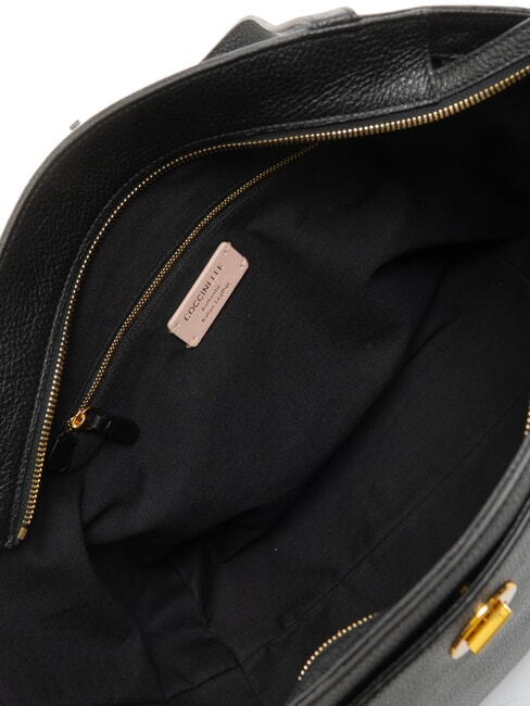 LIYA Hammered leather shoulder bag Black - Women’s Bags