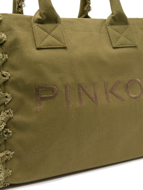 BEACH Shopping bag in recycled canvas gothic olive-antique gold - Women&rsquo;s Bags