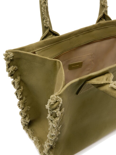 BEACH Shopping bag in recycled canvas gothic olive-antique gold - Women&rsquo;s Bags