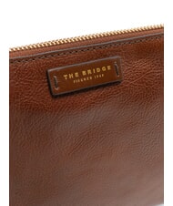 THE BRIDGE CARLOTTA  Leather clutch bag BROWN - Women’s Bags - 3