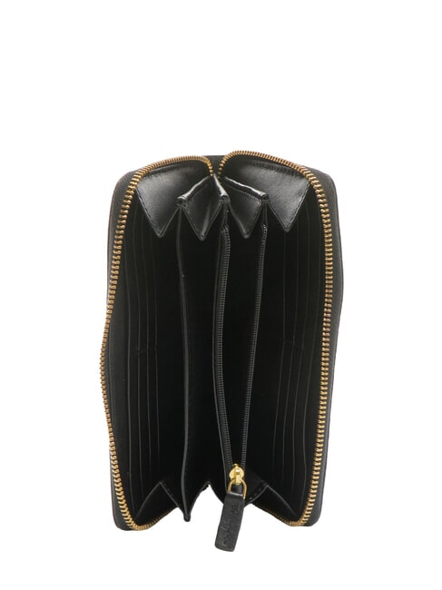 CARLOTTA Large zip around wallet Black Gold - Women’s Wallets