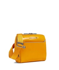 PIQUADRO BLUE SQUARE Leather bag Yellow - Over-the-shoulder Bags for Men - 2
