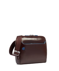 PIQUADRO BLUE SQUARE Leather bag MAHOGANY - Over-the-shoulder Bags for Men - 2