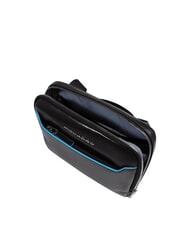 PIQUADRO BLUE SQUARE Leather bag Black - Over-the-shoulder Bags for Men - 4