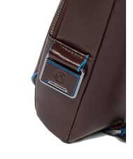 PIQUADRO BLUE SQUARE Leather One-Shoulder Backpack Bag MAHOGANY - Over-the-shoulder Bags for Men - 4