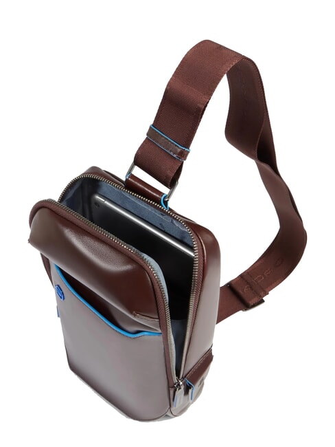 BLUE SQUARE Leather One-Shoulder Backpack Bag MAHOGANY - Over-the-shoulder Bags for Men
