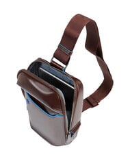 PIQUADRO BLUE SQUARE Leather One-Shoulder Backpack Bag MAHOGANY - Over-the-shoulder Bags for Men - 5