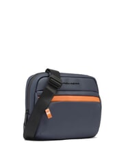 PIQUADRO CORNER SPECIALE GOMMATO Water repellent bag blue - Over-the-shoulder Bags for Men - 2