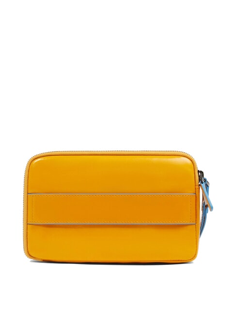 BLUE SQUARE Men's leather clutch bag Yellow - Tablet holder& Organizer
