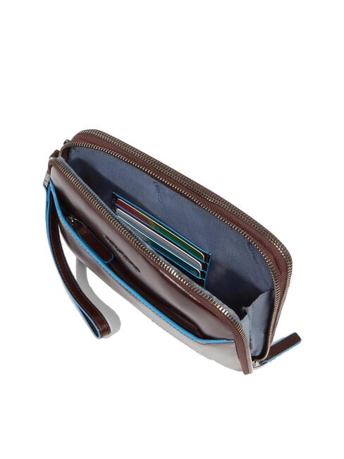 BLUE SQUARE Men's leather clutch bag MAHOGANY - Tablet holder& Organizer