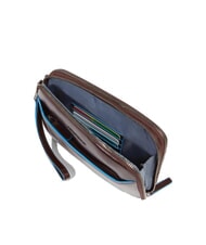 PIQUADRO BLUE SQUARE Men's leather clutch bag MAHOGANY - Tablet holder& Organizer - 4
